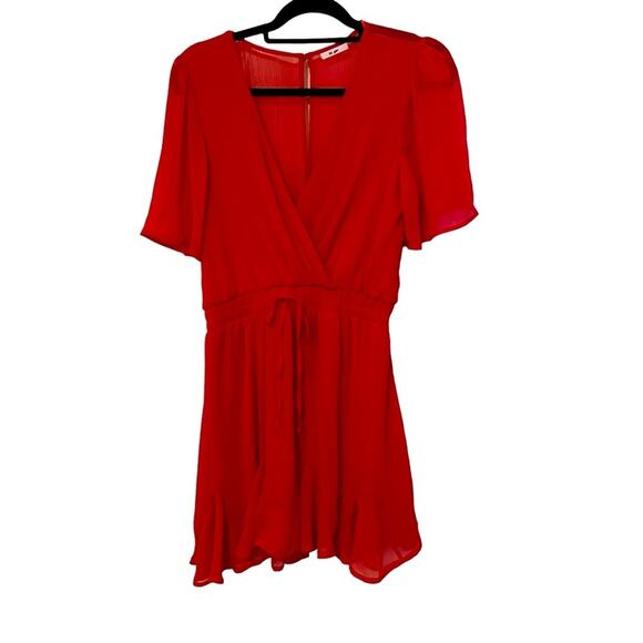 Francesca’s Mi Ami Red‎ Short Sleeve Dress Medium - Picture 7 of 7